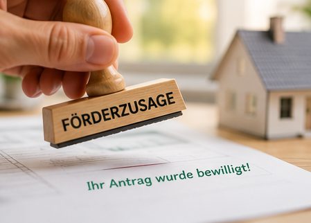 Stempel „Förderzusage“ – Ihr Antrag wurde bewilligt