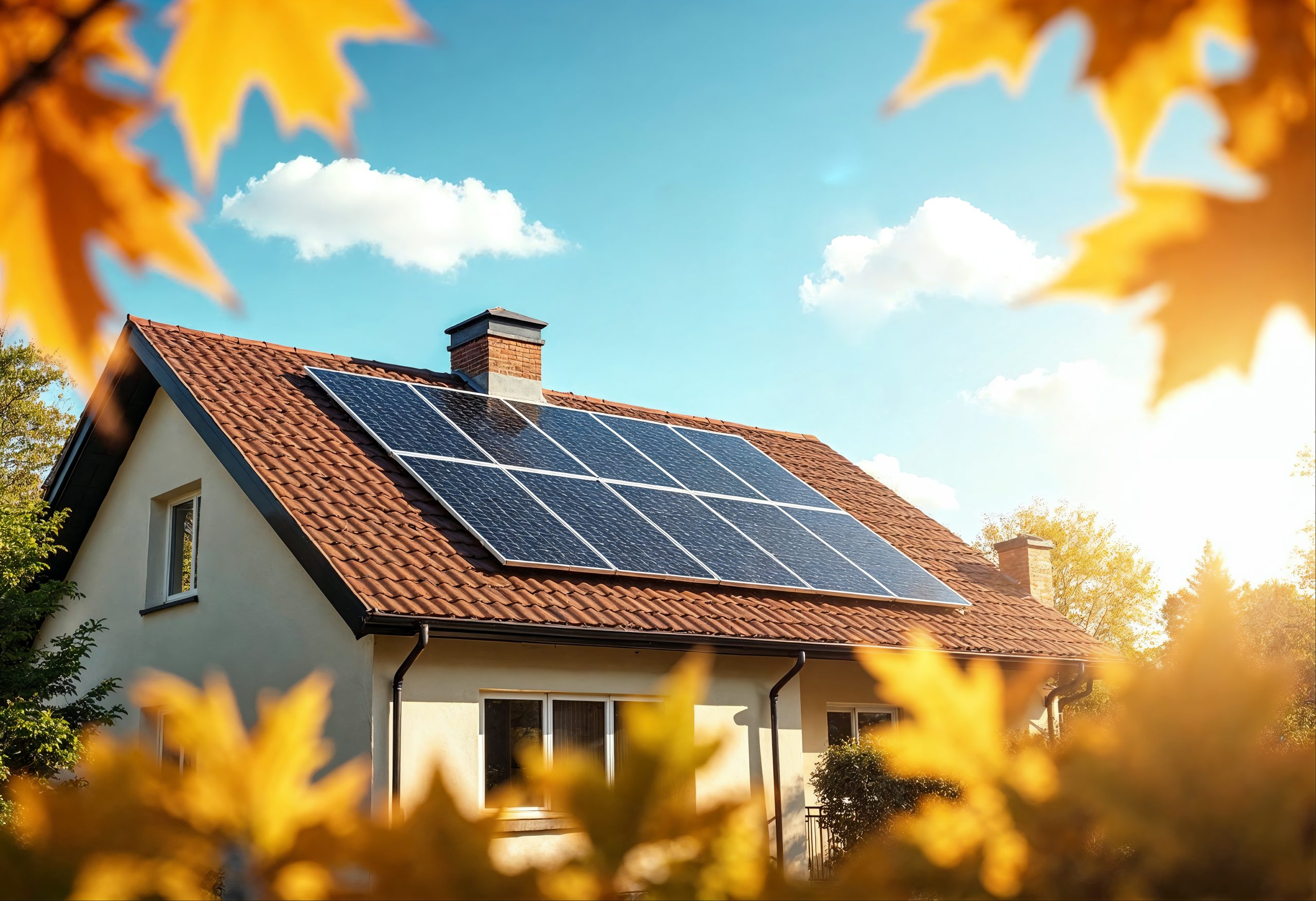 Photovoltaik-Anlage auf einem Hausdach